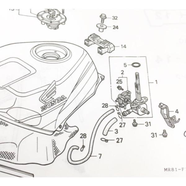 VFR400R(NC30)　フューエルオートコックＡＳＳＹ(フューエルコック、燃料コック、ガソリンコ...