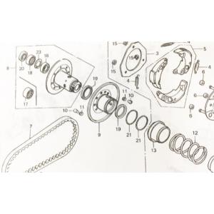フュージョン(MF02)　品番にて適合要確認　クラッチシュー(クラッチウエイト)　図中(5番)　22...