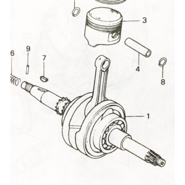 フュージョン(MF02)　車体番号MF02-2000001〜　クランクシャフト　図中(1番)　130...
