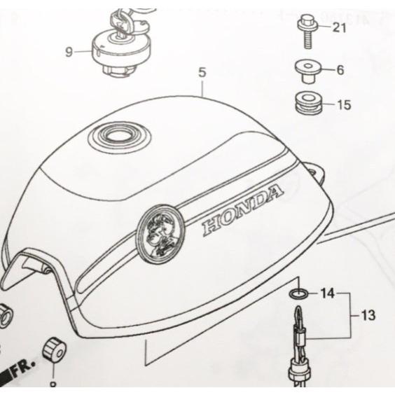 モンキー50周年スペシャル(AB27)　黒/メッキ用エンブレム付フューエルタンク(ガソリンタンク　燃...