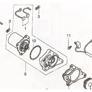 マグナ50(AC13)　セルモーター　(スターターモーター　スターティングモーター)　　図中(5番)...