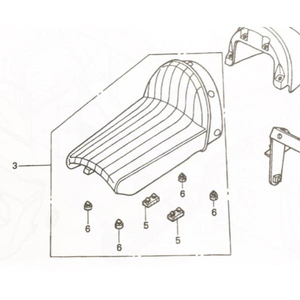 ドリーム50(AC15)　シート　図中(3番)　77100-GCR-000