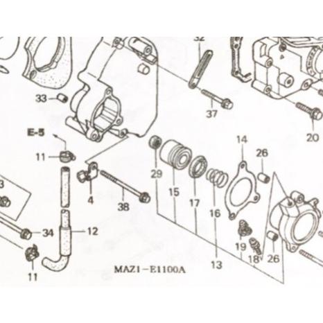 X4(SC38)　クラッチスレーブシリンダー (クラッチレリーズ　クラッチキャリパー)　図中(13番...