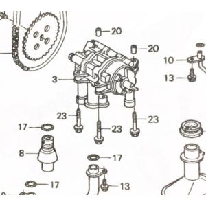 X4(SC38)　オイルポンプ　図中(3番)　15100-MAZ-000