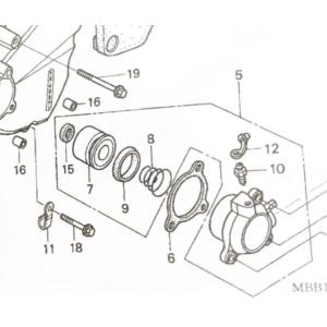 VTR1000F(SC36)　スレーブシリンダー　(クラッチレリーズ　クラッチキャリパー)　図中(5...