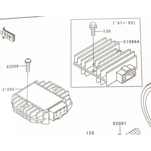 ゼファー750(ZR750C)　車体番号ZR750C-040001〜　レギュレーター　(レクチファイ...