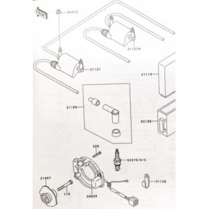 ゼファー750(ZR750C)　車体番号ZR750C-068000まで　パルシングコイル　図中(59...