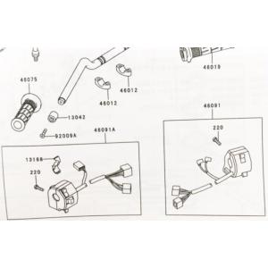 ゼファー750(ZR750C)　車体番号ZR750C-065001〜075000まで　ハンドルスイッ...