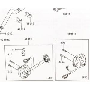 カワサキ（Kawasaki） ゼファー1100(ZRT10A) 右ハンドルスイッチ(右