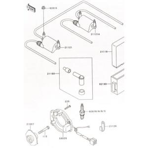 ゼファー750RS(ZR750C)　車体番号ZR750C-315000まで　パルシングコイル　図中(...