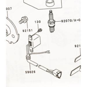 ゼファー750RS(ZR750C)　車体番号ZR750C-315001〜　パルシングコイル　図中(5...