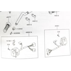 ゼファー750RS(ZR750C)　車体番号ZR750C-312001〜　ハンドルスイッチ左　(コン...