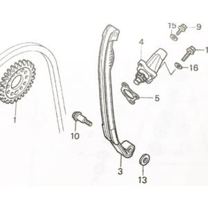 CBR1000RR(SC57)　車体番号SC57-1199999まで　カムチェーンテンショナー＆ガスケット　1台分　図中(4＆5)　14520-MEL-003(14520-MEL-000)　14523-MCW-003｜sps310