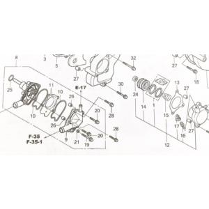 CBR1000RR(SC57)　クラッチスレーブシリンダー(クラッチレリーズ)＆ガスケット　図中(12番＆13番)　22860-MEJ-003　22862-MGJ-D00(22862-MW7-650より品番統一)｜sps310