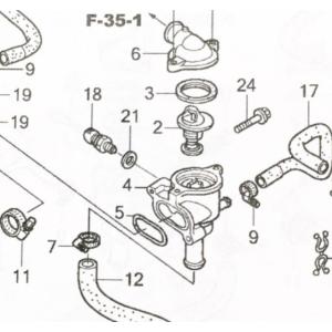 CBR1000RR(SC57)　サーモスタット＆ラバー　図中(2番＆3番)　19300-MCJ-00...