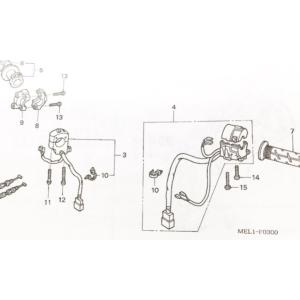 CBR1000RR(SC57)　スターターキルスイッチ　(右ハンドルスイッチ)　図中(3番)　351...
