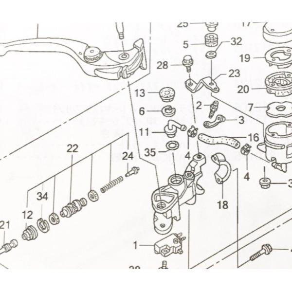 CBR1000RR(SC57)　フロントマスターシリンダーインナーキット　図中(22番)　45530...