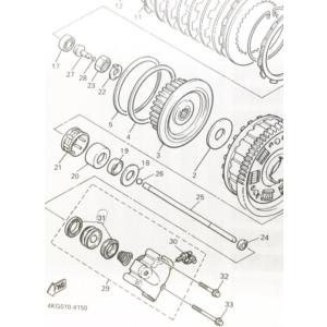 XJR1200/R(4KG)　プッシュレバー(クラッチレリーズ)　図中(29番)　36Y-16381-11　(36Y-16381-10より品番統一)｜sps310