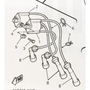 XJR1200/R(4KG)　プラグキャップ　1台分　図中(8番)　3NS-82370-00　(1U...