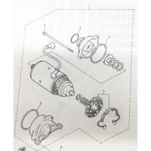 XJR1200/R(4KG)　セルモーターブラシセット　図中(5番)　3AJ-81801-00