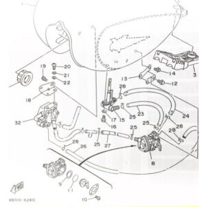 ビラーゴ250(3DM)　フューエルコック(ガソリンコック　燃料コック)　図中(8番)　2UJ-24...