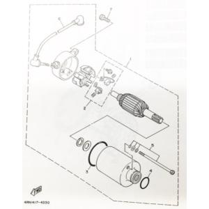 ビラーゴ250(3DM)　セルモーター (スターターモーター　スターティングモーター)　図中(1番)...