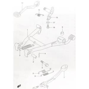 スズキ純正　GSX1100Sカタナ　アッパーカウルサイドウイング左右 GSX1100Sカタナ(GU76A) アッパーカウルサイドウイング左右 図中(13番