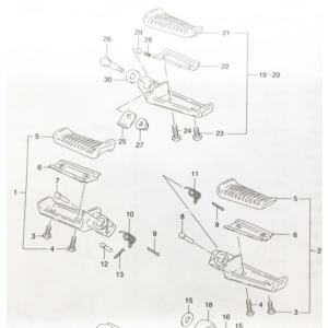 GSX1100Sカタナ(GU76A) アッパーカウルサイドウイング左右 図中