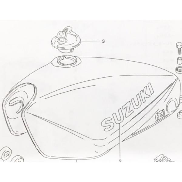 GSX1100Sカタナ(GU76A)　フューエルタンクキャップ　(ガソリンタンクキャップ　燃料タンク...