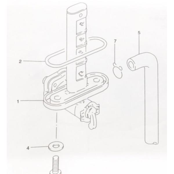 GSX1100Sカタナ(GU76A)　フューエルコック　(ガソリンコック　燃料コック)　図中(1番)...
