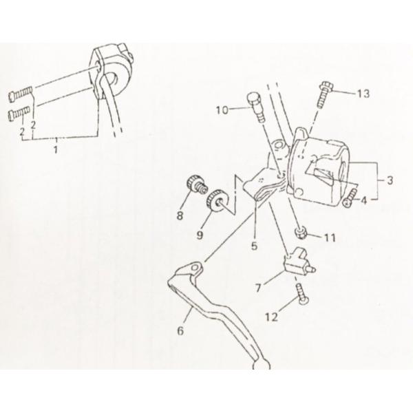 XJR400R(RH02J)　ハンドルスイッチ右　図中(1番)　4HM-83975-11