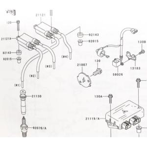 バリオス2(ZR250B)　パルシングコイル　図中(59026番)　59026-1120