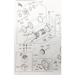 バリオス2(ZR250B)　車体番号ZR250B-031001〜　セルモーター(スターターモーター　...