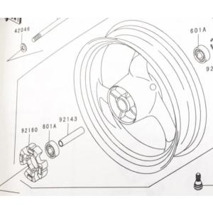 バリオス2(ZR250B)　リヤハブダンパー(リアハブダンパー)　図中(92160番)　92160-...