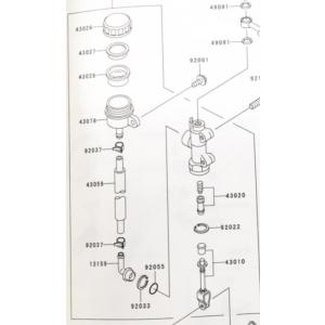 バリオス2(ZR250B)　リヤマスターシリンダーインナーキット(ブレーキピストン)　図中(4302...