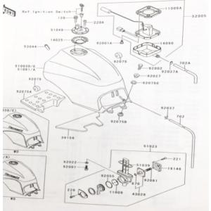 カワサキ GPZ900R(ZX900A) 全年式 フューエルコック (フューエル