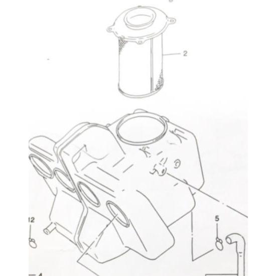 インパルス400(GK79A)　エアエレメント(エアクリーナー　エアフィルター) 図中(2番)　13...