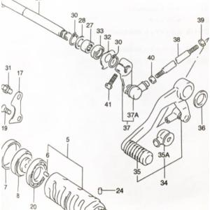 インパルス400(GK79A)　チェンジペダル(シフトペダル)  図中(34番)　25600-10D...