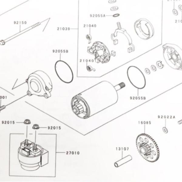 GPZ900R(ZX900A) 全年式　スタータースイッチ　(スターターマグネチックスイッチ)　 図...