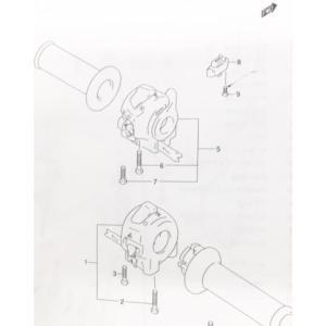 イナズマ400(GK7BA)　ハンドルスイッチ右　図中(1番)　37200-27E40　