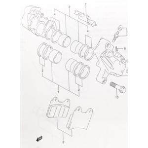 イナズマ400(GK7BA)　フロントブレーキパッド　(フロントディスクパッド)　1台分　図中(5番...