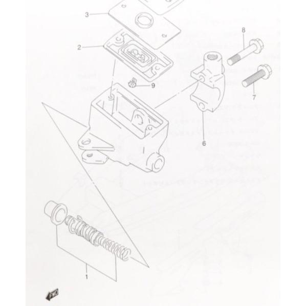 イナズマ400(GK7BA)　フロントブレーキマスターシリンダーインナーキット(ピストンカップセット...