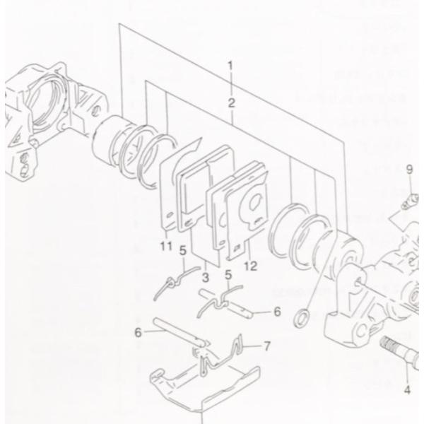 イナズマ400(GK7BA)　リヤブレーキパッド(リヤディスクパッド)　図中(3番)　69102-0...