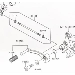 ニンジャ250R(EX250K)　シフトペダル (チェンジペダル)　図中(13242A番)