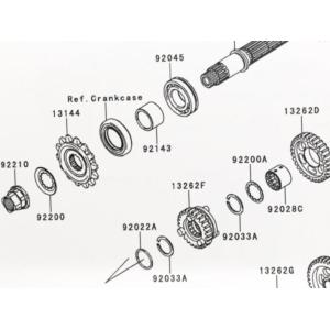 ニンジャ250R(EX250K)　フロントスプロケット　図中(13144番) 13144-0577 ...