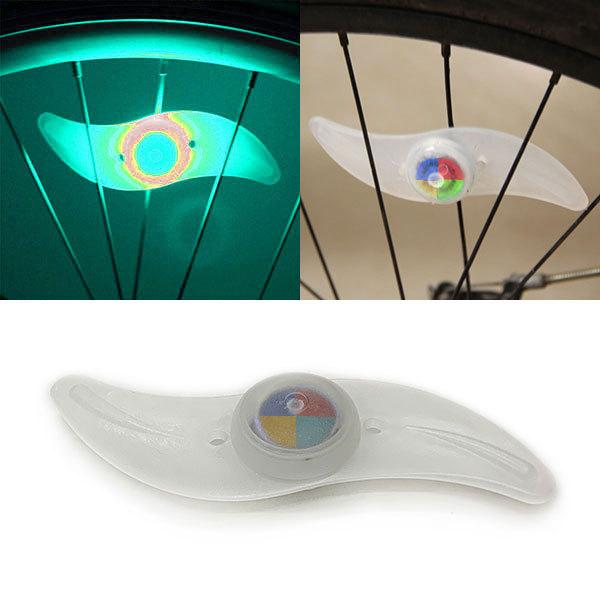 自転車 ホイール LED ライト サイクル スポーク ワイヤ ランプ 風車型 柳形状 アクセサリー ...
