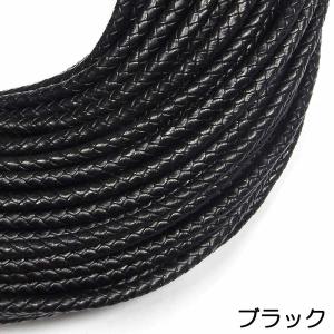 編み紐 5mm 牛革再生革 六つ編み 丸紐 1...の詳細画像2