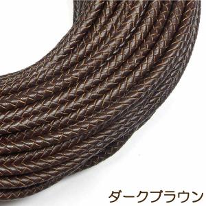 編み紐 5mm 牛革再生革 六つ編み 丸紐 1...の詳細画像3