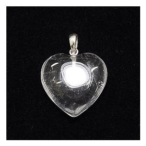 クリスタル(水晶) ペンダントトップ ハートカット 天然石