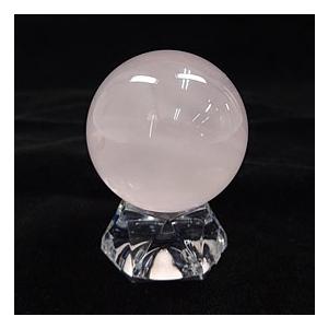 ローズクォーツ(紅水晶) 丸玉 台座付き 直径 約40mm